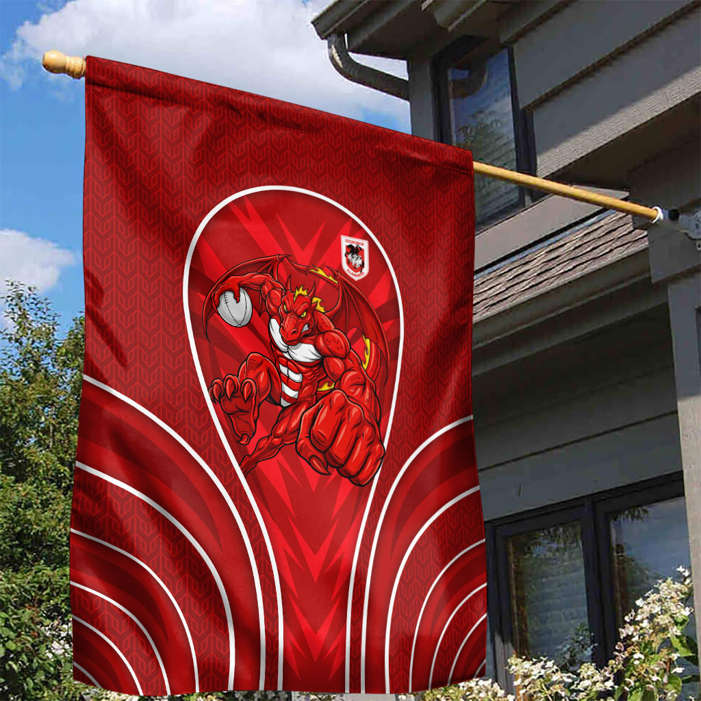 St George Illawarra Dragons Rugby Mascot Garden Flag Australian Rugby Culture - Tribal Inspired Dragon