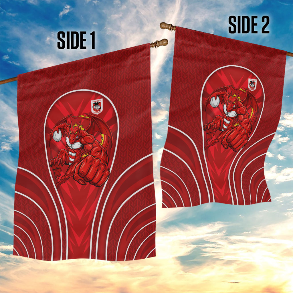 St George Illawarra Dragons Rugby Mascot Garden Flag Australian Rugby Culture - Tribal Inspired Dragon