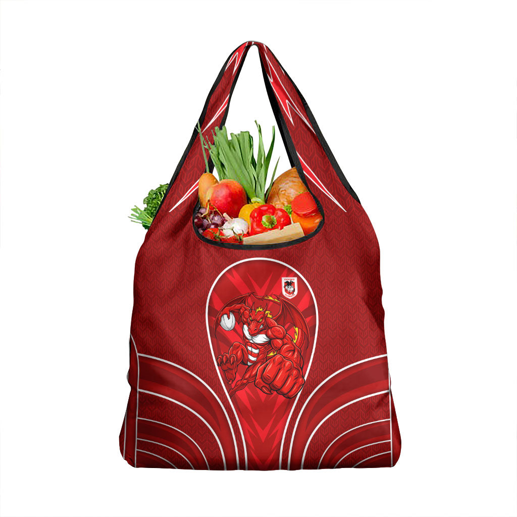 St George Illawarra Dragons Rugby Mascot Grocery Bag Australian Rugby Culture - Tribal Inspired Dragon