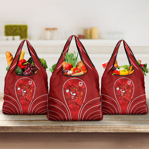 St George Illawarra Dragons Rugby Mascot Grocery Bag Australian Rugby Culture - Tribal Inspired Dragon