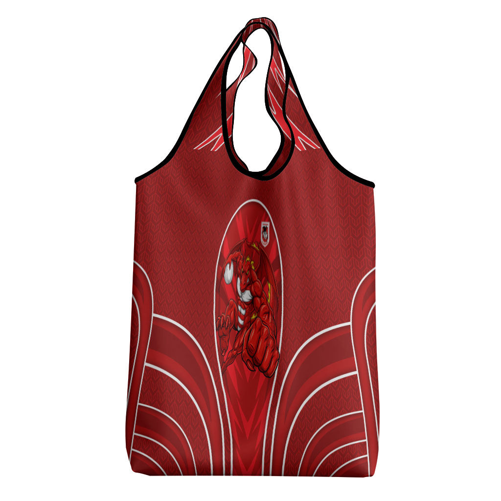 St George Illawarra Dragons Rugby Mascot Grocery Bag Australian Rugby Culture - Tribal Inspired Dragon