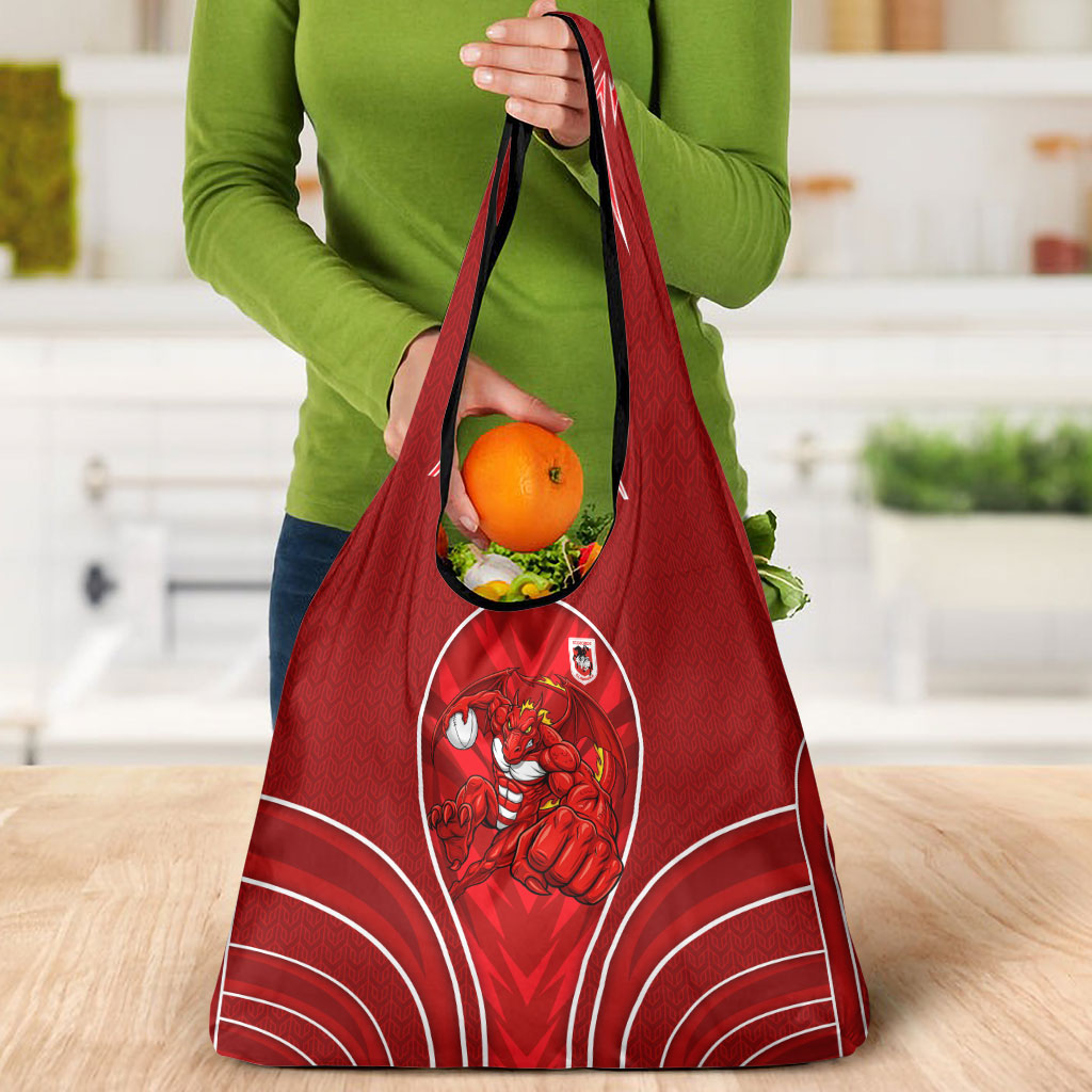 St George Illawarra Dragons Rugby Mascot Grocery Bag Australian Rugby Culture - Tribal Inspired Dragon