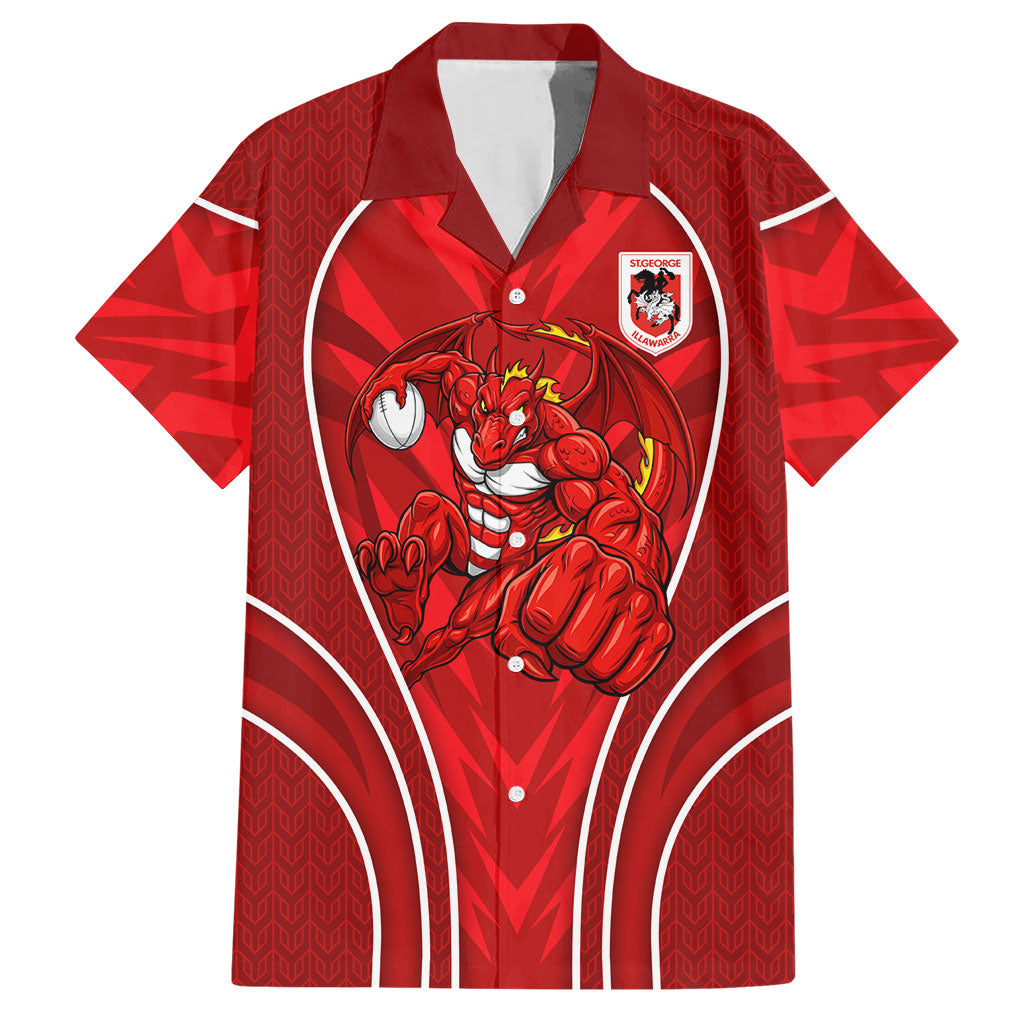 St George Illawarra Dragons Rugby Mascot Hawaiian Shirt Australian Rugby Culture - Tribal Inspired Dragon