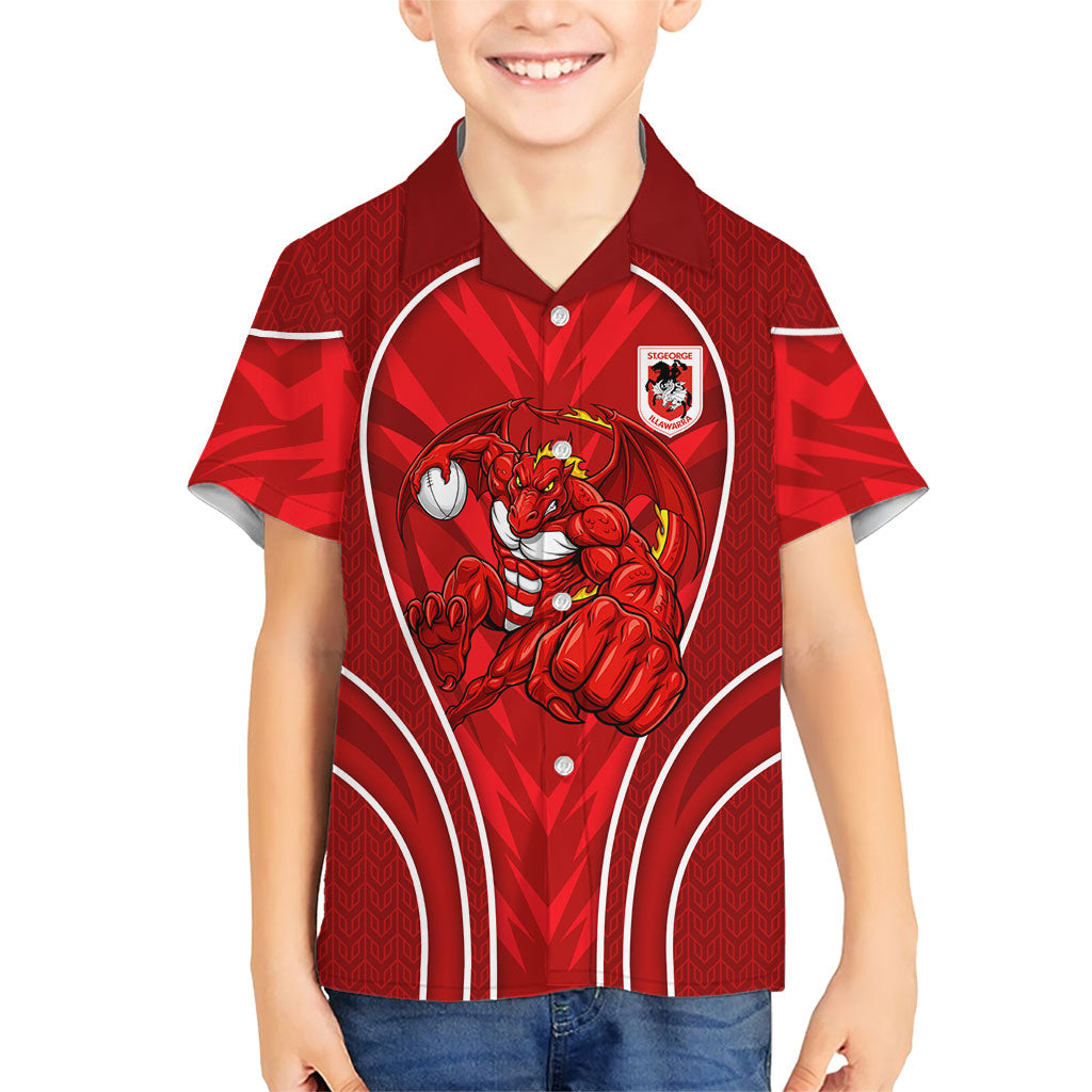 St George Illawarra Dragons Rugby Mascot Hawaiian Shirt Australian Rugby Culture - Tribal Inspired Dragon
