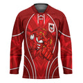 St George Illawarra Dragons Rugby Mascot Hockey Jersey Australian Rugby Culture - Tribal Inspired Dragon