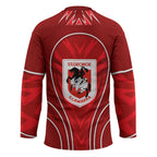 St George Illawarra Dragons Rugby Mascot Hockey Jersey Australian Rugby Culture - Tribal Inspired Dragon