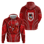 St George Illawarra Dragons Rugby Mascot Hoodie Australian Rugby Culture - Tribal Inspired Dragon