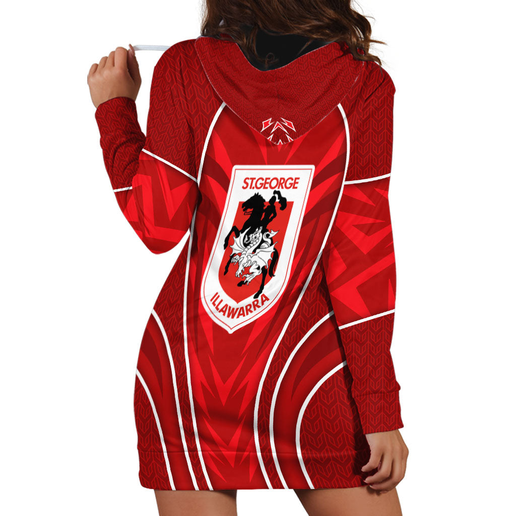 St George Illawarra Dragons Rugby Mascot Hoodie Dress Australian Rugby Culture - Tribal Inspired Dragon