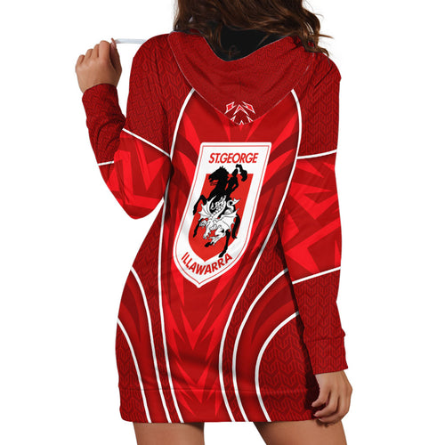 St George Illawarra Dragons Rugby Mascot Hoodie Dress Australian Rugby Culture - Tribal Inspired Dragon