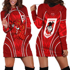St George Illawarra Dragons Rugby Mascot Hoodie Dress Australian Rugby Culture - Tribal Inspired Dragon