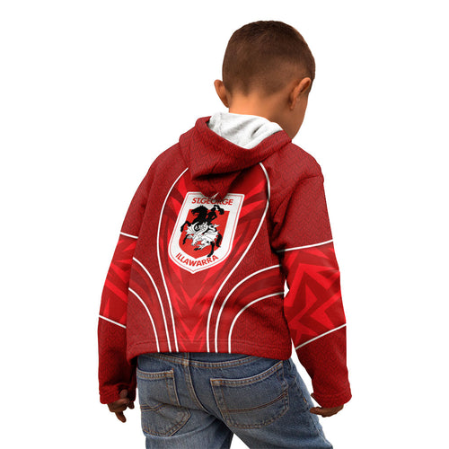 St George Illawarra Dragons Rugby Mascot Kid Hoodie Australian Rugby Culture - Tribal Inspired Dragon