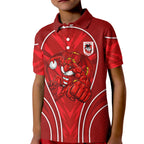 St George Illawarra Dragons Rugby Mascot Kid Polo Shirt Australian Rugby Culture - Tribal Inspired Dragon