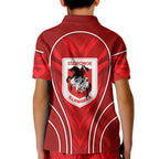St George Illawarra Dragons Rugby Mascot Kid Polo Shirt Australian Rugby Culture - Tribal Inspired Dragon
