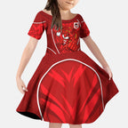 St George Illawarra Dragons Rugby Mascot Kid Short Sleeve Dress Australian Rugby Culture - Tribal Inspired Dragon