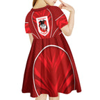St George Illawarra Dragons Rugby Mascot Kid Short Sleeve Dress Australian Rugby Culture - Tribal Inspired Dragon