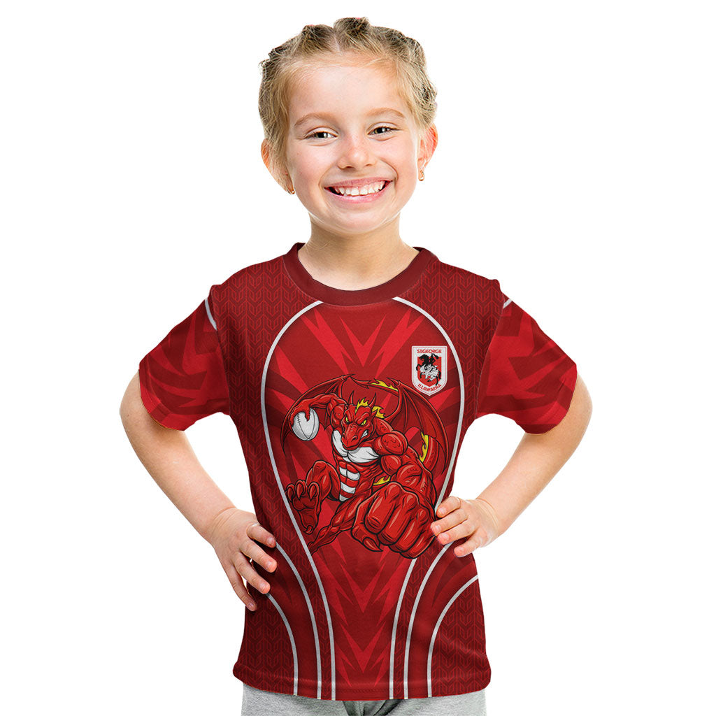 St George Illawarra Dragons Rugby Mascot Kid T Shirt Australian Rugby Culture - Tribal Inspired Dragon