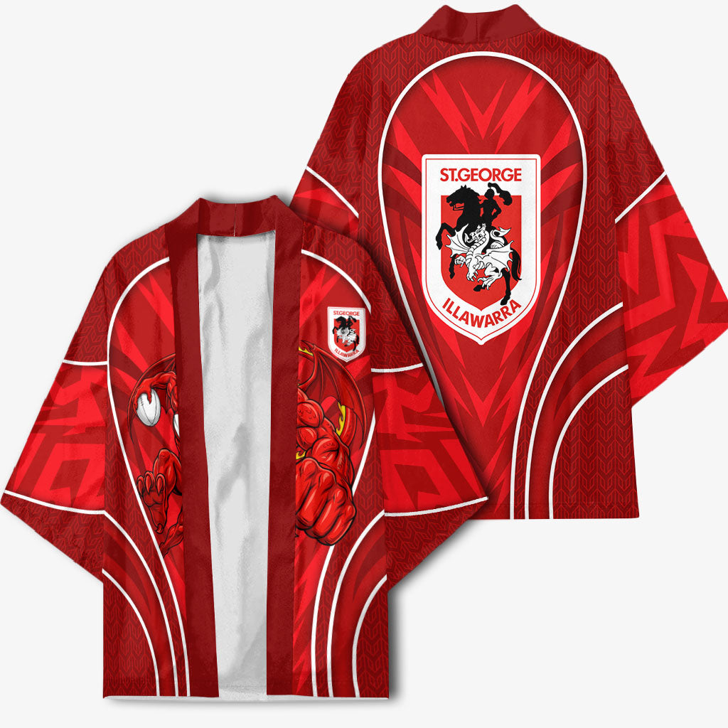 St George Illawarra Dragons Rugby Mascot Kimono Australian Rugby Culture - Tribal Inspired Dragon