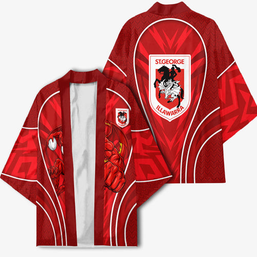 St George Illawarra Dragons Rugby Mascot Kimono Australian Rugby Culture - Tribal Inspired Dragon