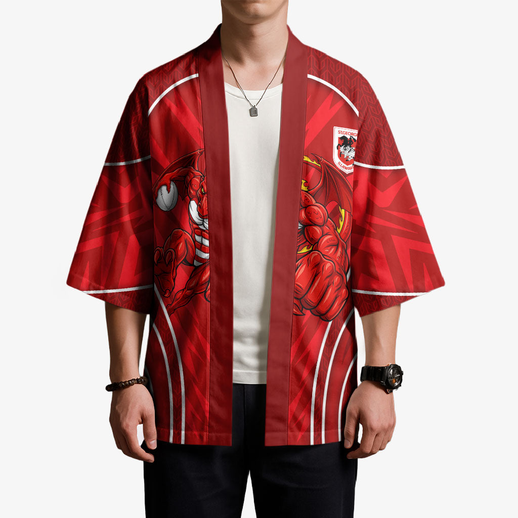 St George Illawarra Dragons Rugby Mascot Kimono Australian Rugby Culture - Tribal Inspired Dragon