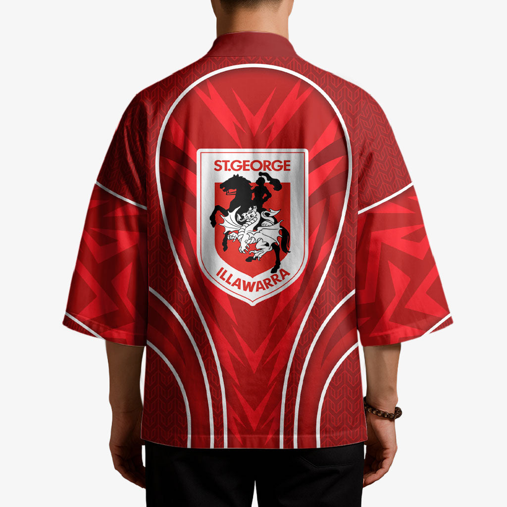 St George Illawarra Dragons Rugby Mascot Kimono Australian Rugby Culture - Tribal Inspired Dragon