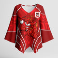 St George Illawarra Dragons Rugby Mascot Kimono Sleeve Blouse Australian Rugby Culture - Tribal Inspired Dragon