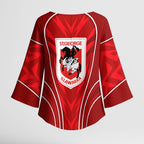 St George Illawarra Dragons Rugby Mascot Kimono Sleeve Blouse Australian Rugby Culture - Tribal Inspired Dragon