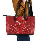 St George Illawarra Dragons Rugby Mascot Leather Tote Bag Australian Rugby Culture - Tribal Inspired Dragon