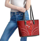 St George Illawarra Dragons Rugby Mascot Leather Tote Bag Australian Rugby Culture - Tribal Inspired Dragon