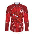 St George Illawarra Dragons Rugby Mascot Long Sleeve Button Shirt Australian Rugby Culture - Tribal Inspired Dragon