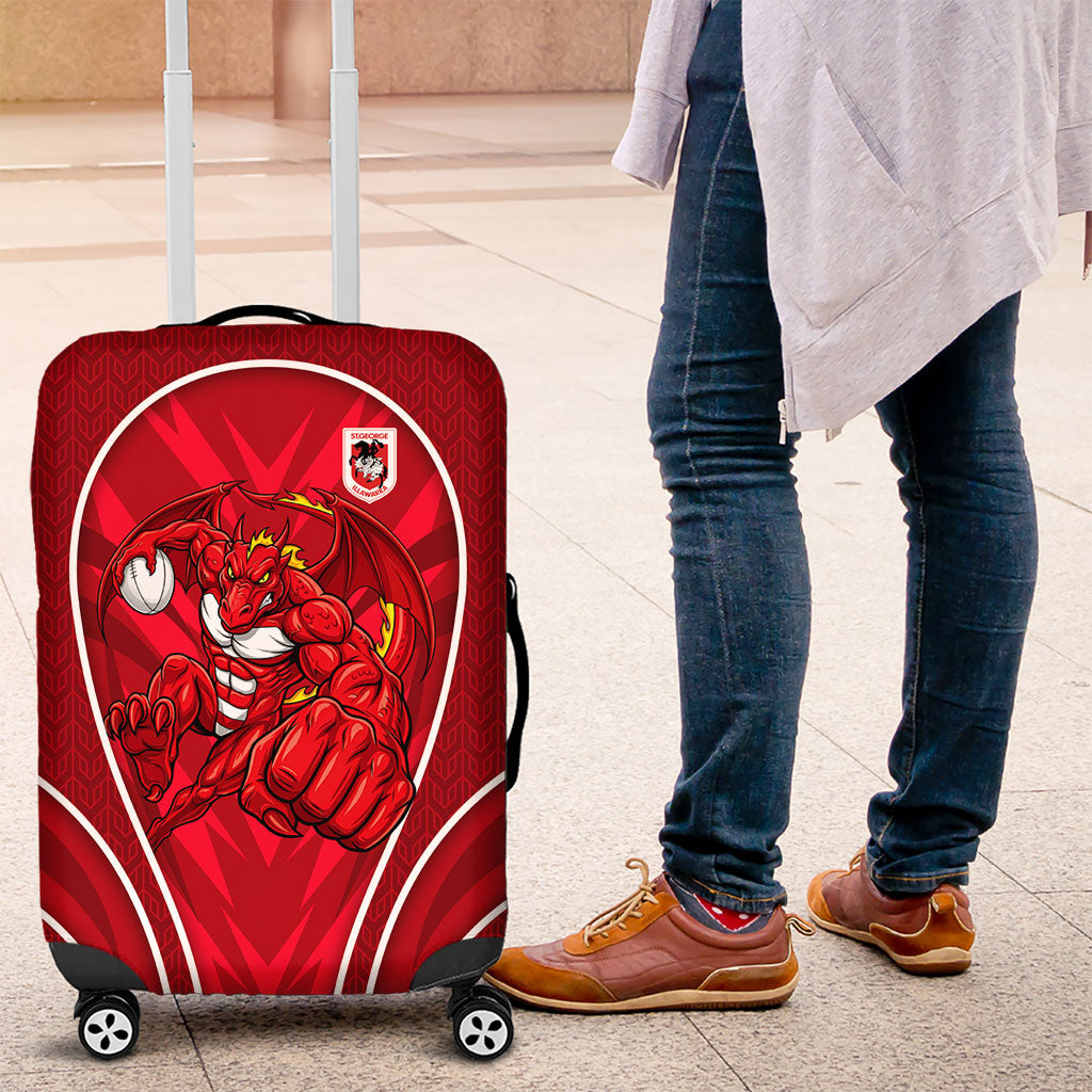 St George Illawarra Dragons Rugby Mascot Luggage Cover Australian Rugby Culture - Tribal Inspired Dragon