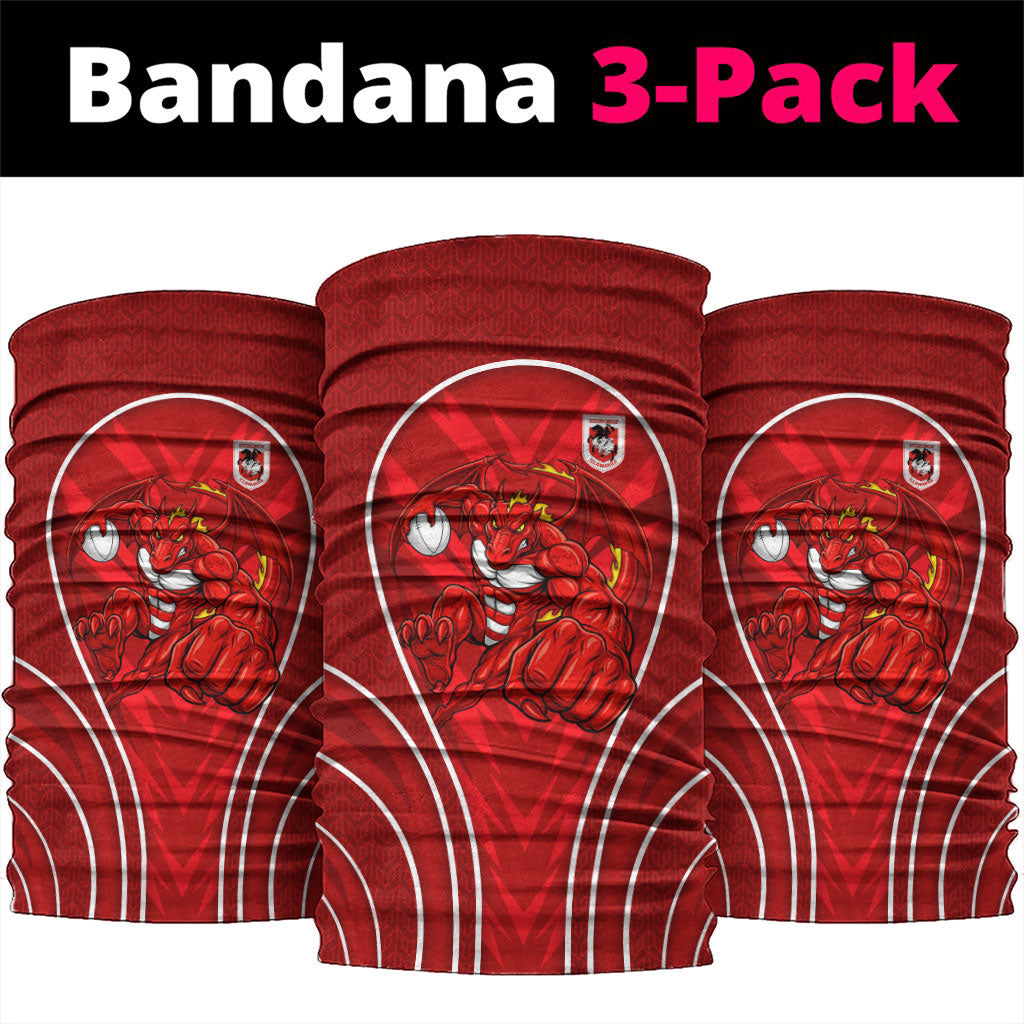 St George Illawarra Dragons Rugby Mascot Neck Gaiter Australian Rugby Culture - Tribal Inspired Dragon