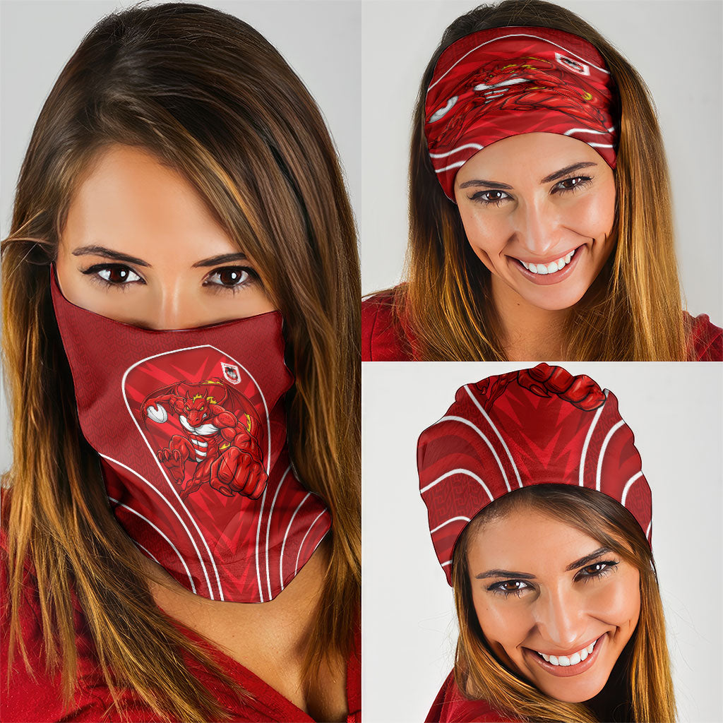 St George Illawarra Dragons Rugby Mascot Neck Gaiter Australian Rugby Culture - Tribal Inspired Dragon