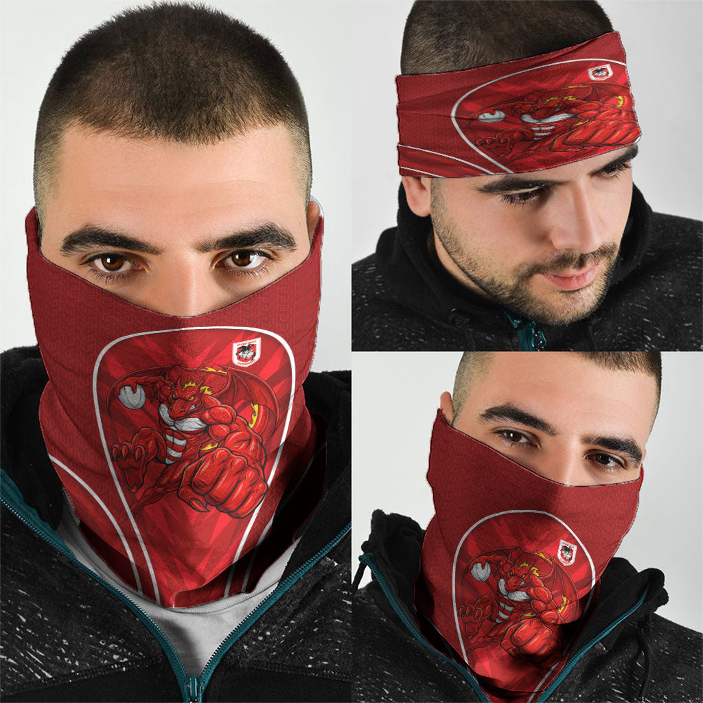 St George Illawarra Dragons Rugby Mascot Neck Gaiter Australian Rugby Culture - Tribal Inspired Dragon