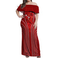 St George Illawarra Dragons Rugby Mascot Off Shoulder Maxi Dress Australian Rugby Culture - Tribal Inspired Dragon