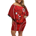 St George Illawarra Dragons Rugby Mascot Off Shoulder Short Dress Australian Rugby Culture - Tribal Inspired Dragon