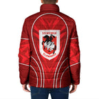 St George Illawarra Dragons Rugby Mascot Padded Jacket Australian Rugby Culture - Tribal Inspired Dragon