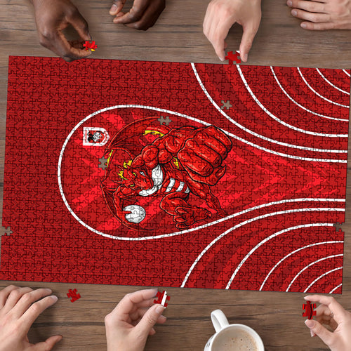 St George Illawarra Dragons Rugby Mascot Puzzle Australian Rugby Culture - Tribal Inspired Dragon