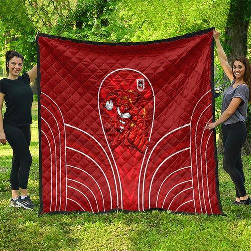 St George Illawarra Dragons Rugby Mascot Quilt Australian Rugby Culture - Tribal Inspired Dragon