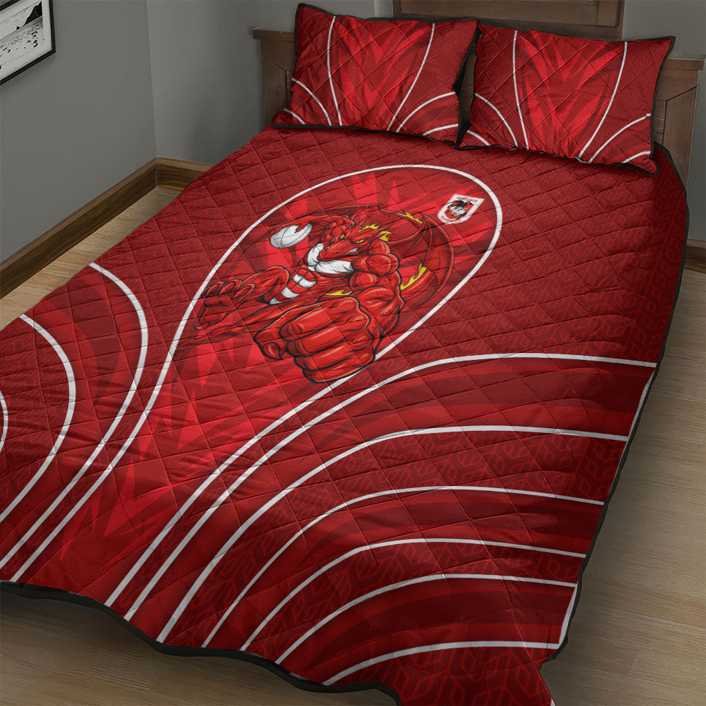 St George Illawarra Dragons Rugby Mascot Quilt Bed Set Australian Rugby Culture - Tribal Inspired Dragon