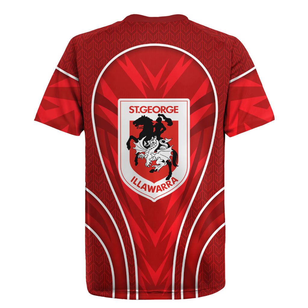 St George Illawarra Dragons Rugby Mascot Rugby Jersey Australian Rugby Culture - Tribal Inspired Dragon