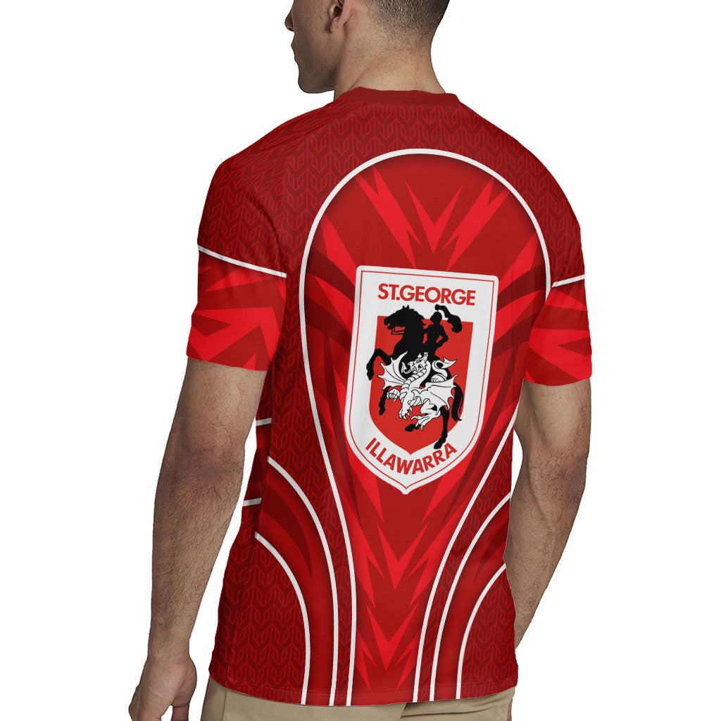 St George Illawarra Dragons Rugby Mascot Rugby Jersey Australian Rugby Culture - Tribal Inspired Dragon