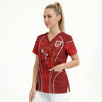 St George Illawarra Dragons Rugby Mascot Scrub Top Australian Rugby Culture - Tribal Inspired Dragon