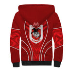 St George Illawarra Dragons Rugby Mascot Sherpa Hoodie Australian Rugby Culture - Tribal Inspired Dragon