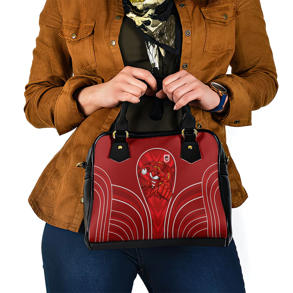 St George Illawarra Dragons Rugby Mascot Shoulder Handbag Australian Rugby Culture - Tribal Inspired Dragon