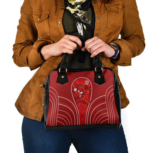 St George Illawarra Dragons Rugby Mascot Shoulder Handbag Australian Rugby Culture - Tribal Inspired Dragon