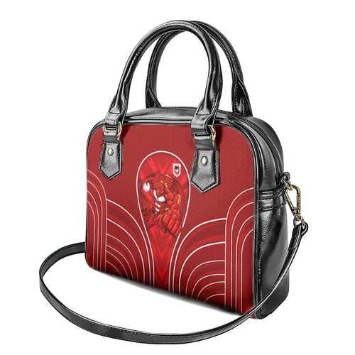 St George Illawarra Dragons Rugby Mascot Shoulder Handbag Australian Rugby Culture - Tribal Inspired Dragon