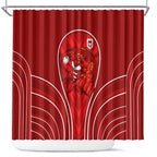 St George Illawarra Dragons Rugby Mascot Shower Curtain Australian Rugby Culture - Tribal Inspired Dragon