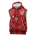 St George Illawarra Dragons Rugby Mascot Sleeveless Hoodie Australian Rugby Culture - Tribal Inspired Dragon