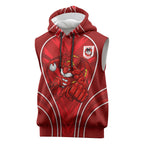 St George Illawarra Dragons Rugby Mascot Sleeveless Hoodie Australian Rugby Culture - Tribal Inspired Dragon