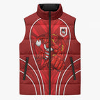 St George Illawarra Dragons Rugby Mascot Sleeveless Puffer Jacket Australian Rugby Culture - Tribal Inspired Dragon